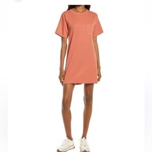 DKNY silk mini dress tunic salmon pink small orange top